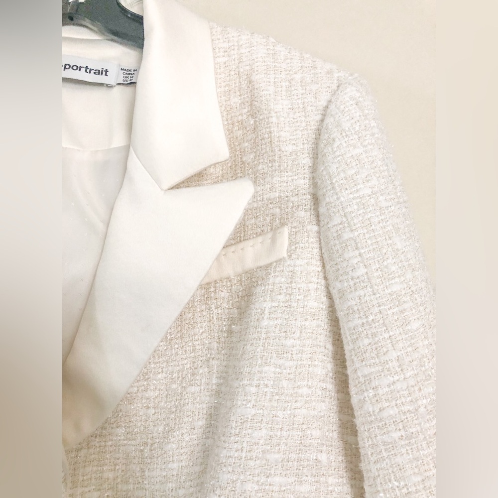 Self - Portrait Tailored Cream Color Boucle Mini Dress - Picture 9 of 16